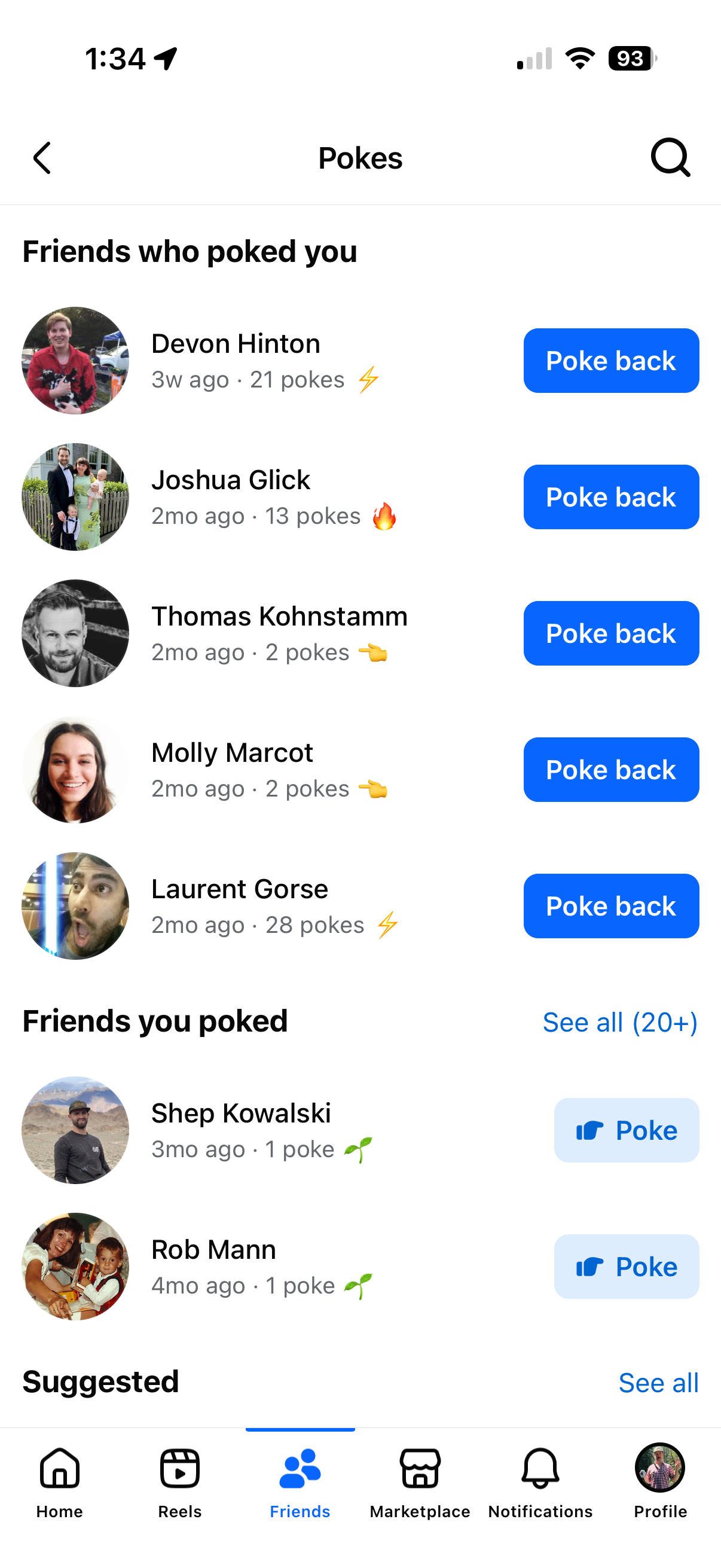 Facebook Pokes